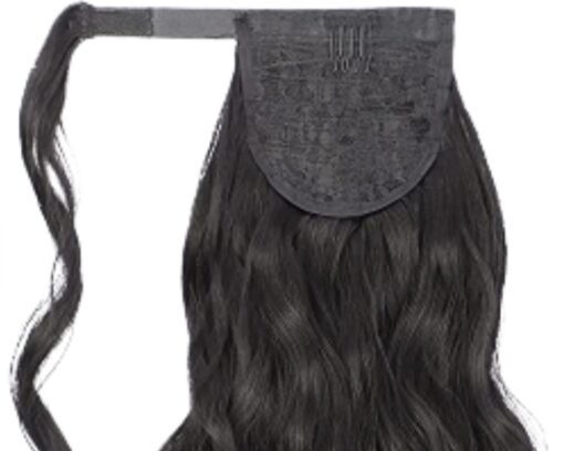wavy ponytail extension black long 4