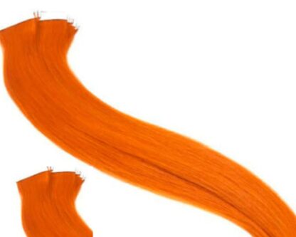 wavy tape in hair extensions-orange long 4