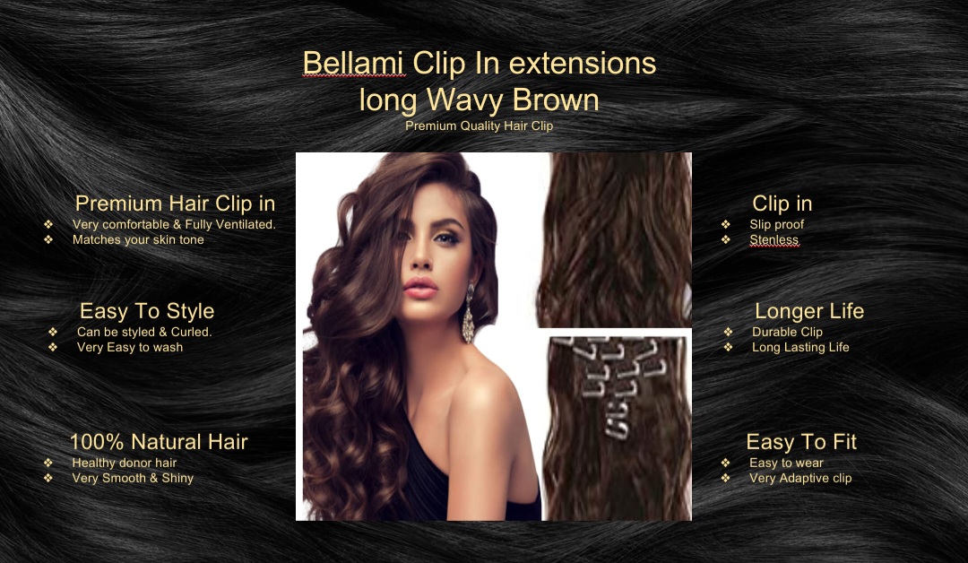 Bellami Clip In Extension Long-Wavy Brown5