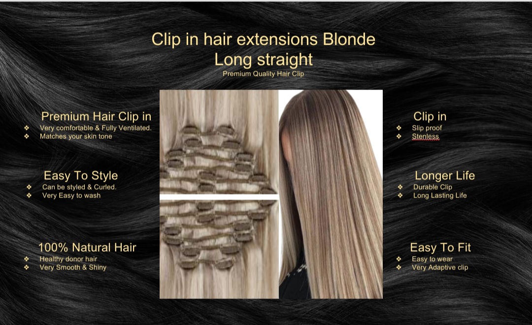 Clip In Hair Extension Blonde-Long Straight5