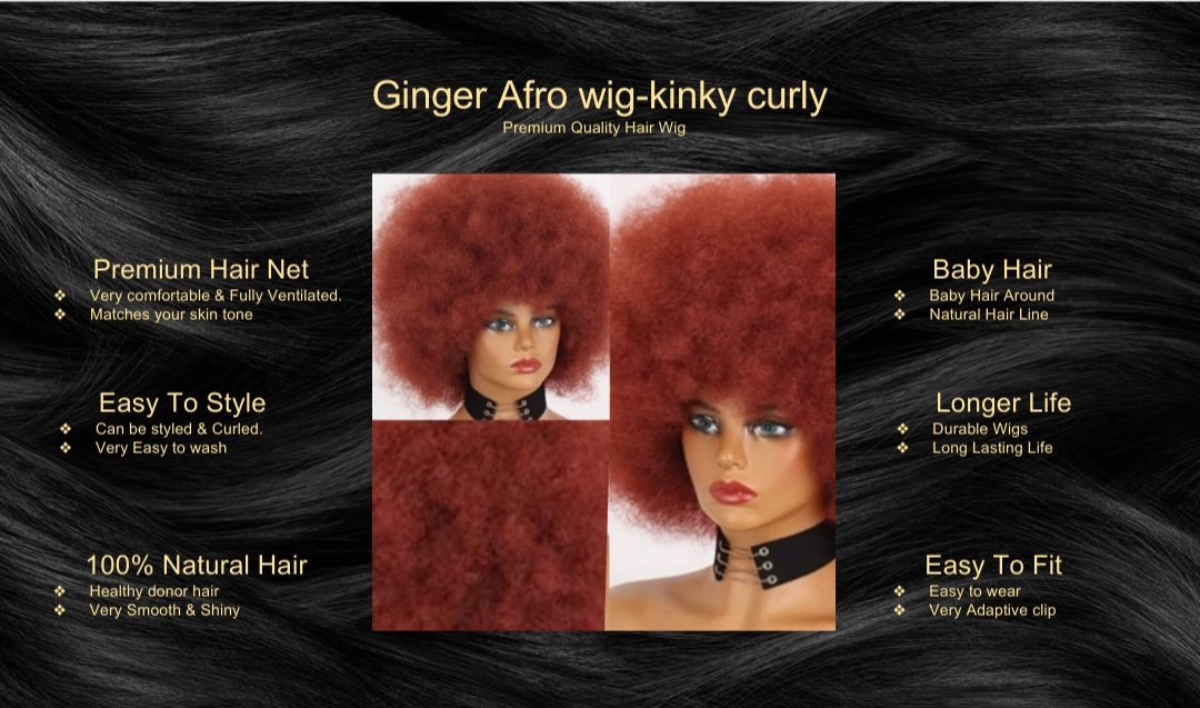 Ginger Afro wig-kinky curly5