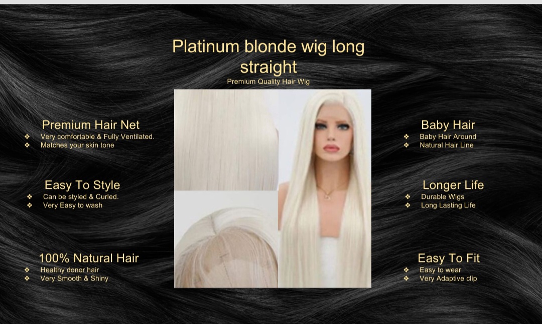 Platinum Blonde Wig-Long Straight5