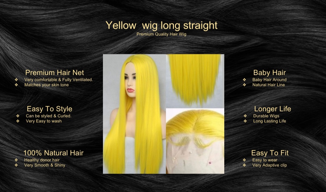 Yellow Wig-Long Straight5