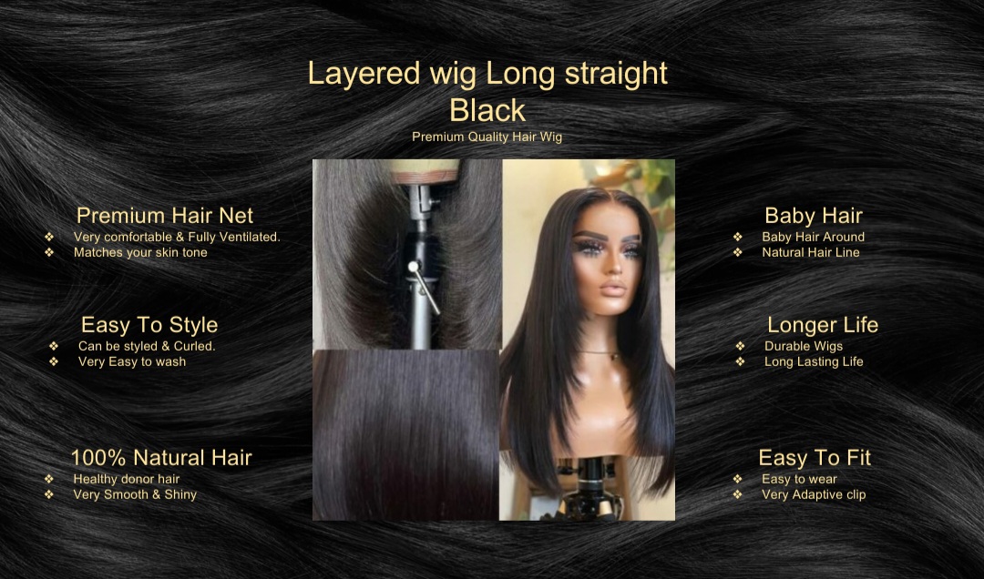 Layered Wig-Long Straight Black5