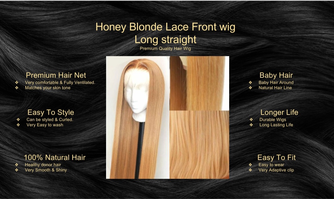 Honey Blonde Lace Front Wig-straight5
