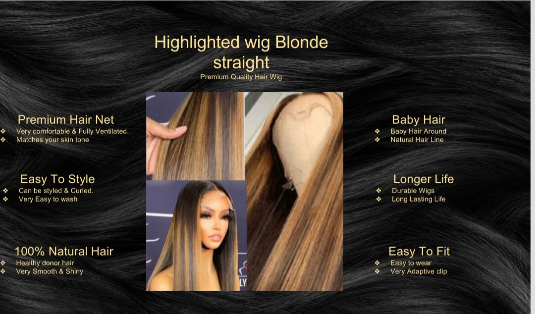 Highlighted Wig-Blonde Straight5