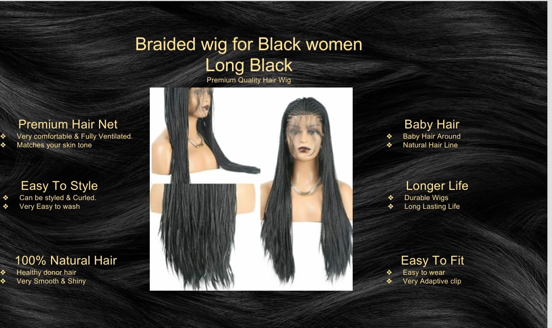 Braided wig for black women-Long Black5