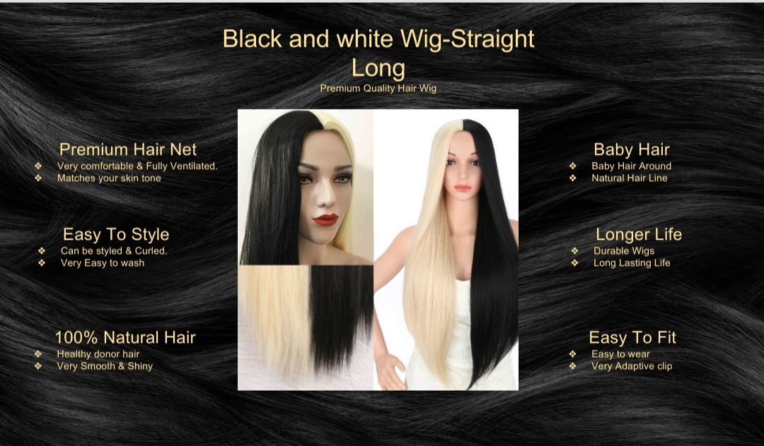 Black And White Wig-Straight5