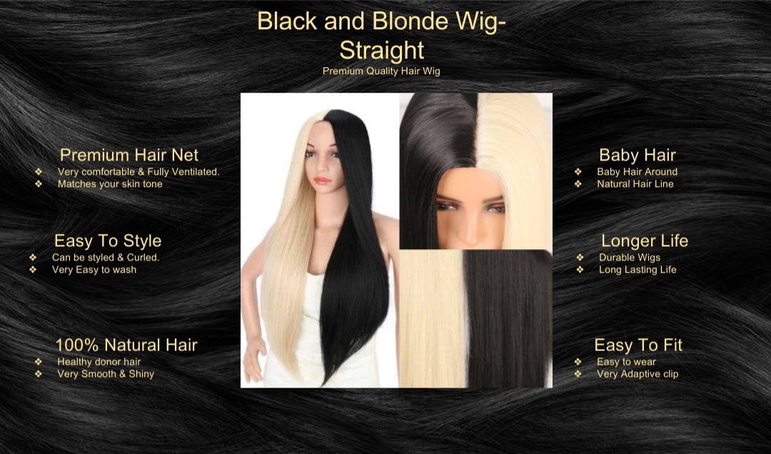 Black And Blonde Wig-Straight5