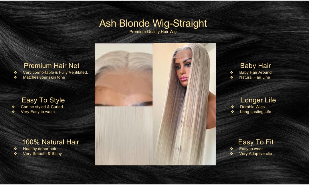 Ash Blonde Wig-Straight