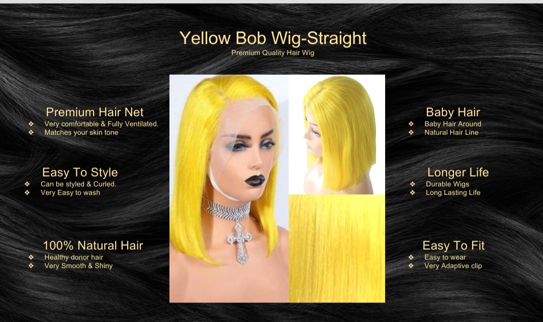 Yellow Bob Wig