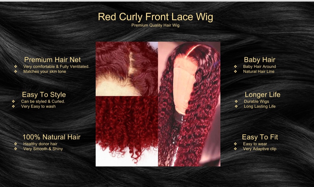 Red Curly Lace Front Wig5
