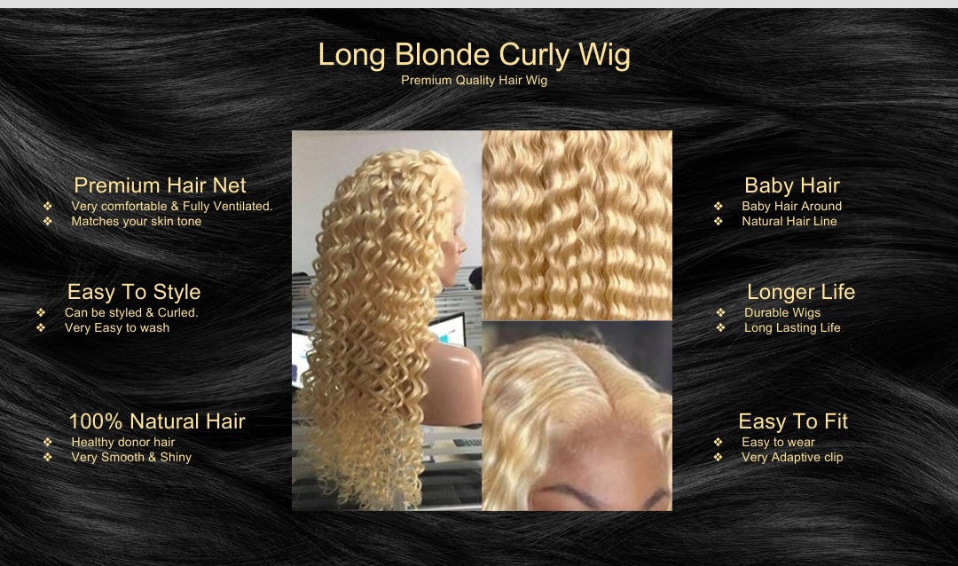 Long Blonde Curly Wig5