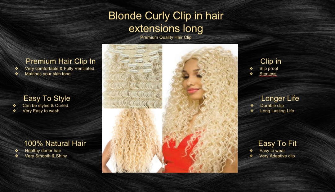 Blonde Curly Clip In Hair Extension -Long5